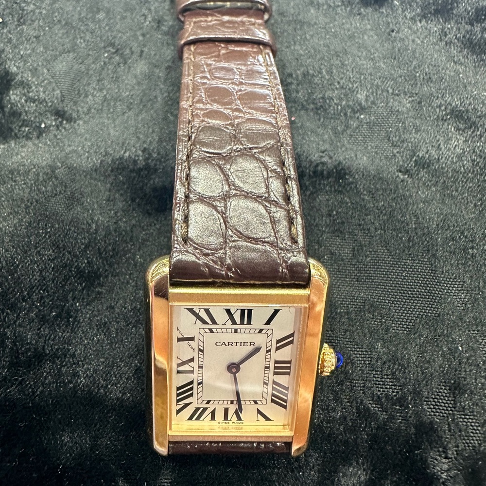 Cartier Tank Solo Rose gold with stainless back.  Quartz movement